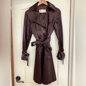 Trina Turk Maroon Trench Coat